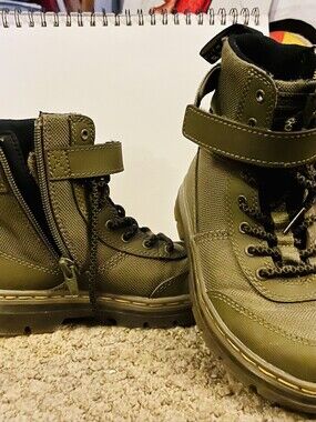 Dr. Martens Olive Green Combat-Style Boots